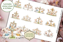 12 Shabby Chic Chuckleberry Farm Easter Choir Stickers PNGs Product Image 1