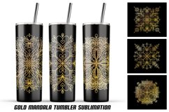 Gold mandala tumbler sublimation Product Image 1