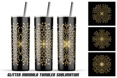 Glitter mandala tumbler sublimation PNG Product Image 1