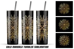 Gold mandala tumbler sublimation Product Image 1