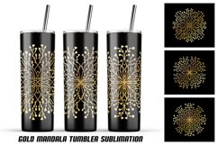 Gold mandala tumbler sublimation. Product Image 1