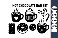 Hot chocolate bar with mugs, candy canes, cookies, and Product Image 1