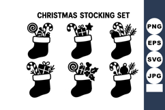 Christmas stocking with gifts candy canes and holly Product Image 1