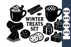 Winter treats with hot drinks cookies cinnamon gifts Product Image 1