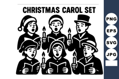 Christmas carol singers group holding candles festive winter Product Image 1
