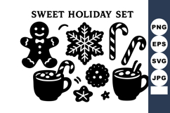 Sweet holiday with gingerbread man snowflake candy cane Product Image 1