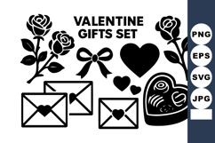 Valentine gifts with roses hearts envelopes and bow roma Product Image 1