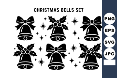 Christmas bells with holly berries and festive bows Product Image 1