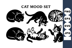 Cat mood with six different cat poses showing sleeping, Product Image 1