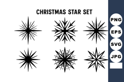 Christmas star with six black vintage style decorative h Product Image 1