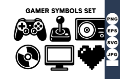 Gamer symbols with game controller joystick console cd m Product Image 1
