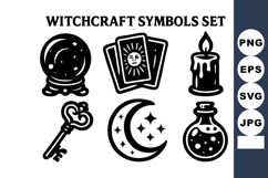 Witchcraft symbols with crystal ball tarot cards candle Product Image 1