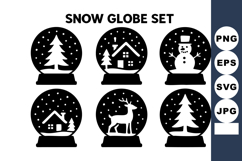 Snow globe with Christmas tree house snowman reindeer Product Image 1