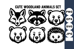 Cute woodland animals with fox raccoon bear and hedgehog Product Image 1