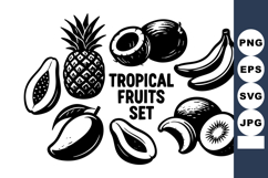 Tropical fruits including pineapple banana mango papaya Product Image 1
