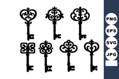 Vintage ornamental keys with intricate decorative patter Product Image 1