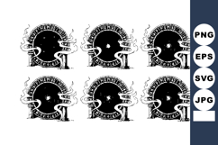 Vintage black and white stamp design with silhouette profile Product Image 1