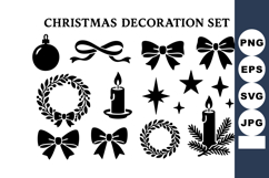 Christmas decoration vector with wreath candle star and Product Image 1