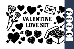 Valentine love with hearts arrows roses envelope Product Image 1