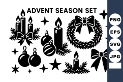 Advent season vector design with candles wreath bows Product Image 1