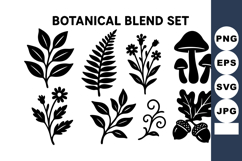 Botanical blend with leaves fern flowers mushrooms Product Image 1
