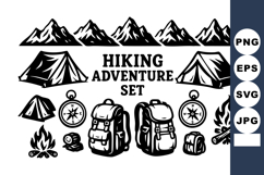 Hiking adventure with mountains tents backpacks Product Image 1