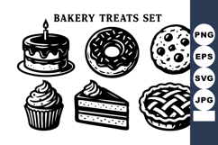 Bakery treats with cake donut cookie cupcake slice Product Image 1