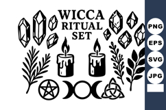 Wicca ritual with crystals candles and pagan symbols Product Image 1