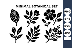 Minimal botanical with simple leaf and flower silhouette Product Image 1