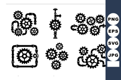 Industrial gear and pipe system icons vector for mechanic Product Image 1