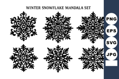 Winter snowflake mandala with intricate symmetrical Product Image 1