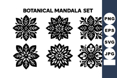 Botanical mandala with six detailed floral designs Product Image 1