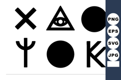 Six black abstract geometric symbols vector Product Image 1