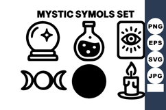 Mystic symbols with crystal ball potion bottle tarot Product Image 1