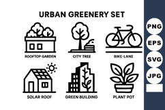 Urban greenery with rooftop garden city tree bike lane Product Image 1