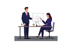 Two professionals engaged in a discussion about architectura Product Image 1