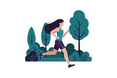 A woman jogging energetically through a lush green park with Product Image 1