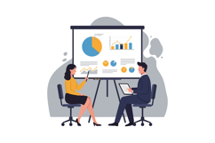 Two professionals engaged in a collaborative presentation in Product Image 1