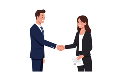 Two business professionals engaged in a handshake, showcasin Product Image 1