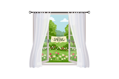 A bright window scene showcasing lush greenery and blooming Product Image 1