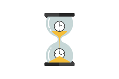 Hourglass with two clocks showcasing flowing sand in a minim Product Image 1