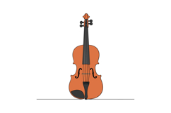A detailed vector illustration of a classic wooden violin st Product Image 1