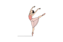 Elegant ballet dancer performing a graceful pose in minimal Product Image 1