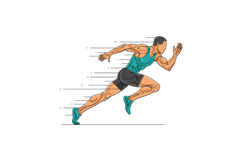 Dynamic male sprinter in motion showcasing athleticism in fl Product Image 1