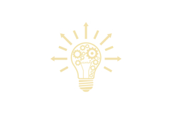 Light bulb with gears and arrows representing innovation in Product Image 1