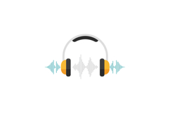 Headphones with sound waves illustrated in a minimal style s Product Image 1