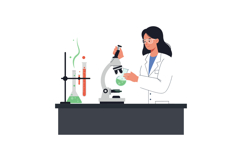 Female scientist in a laboratory conducting experiments with Product Image 1