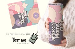 Retro Antisocial moms club PNG tumbler wrap funny retro mom Product Image 1