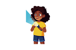 Child holding flashlight exploring with surprised expression Product Image 1