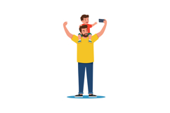 Father and son taking selfie together smiling and having fun Product Image 1